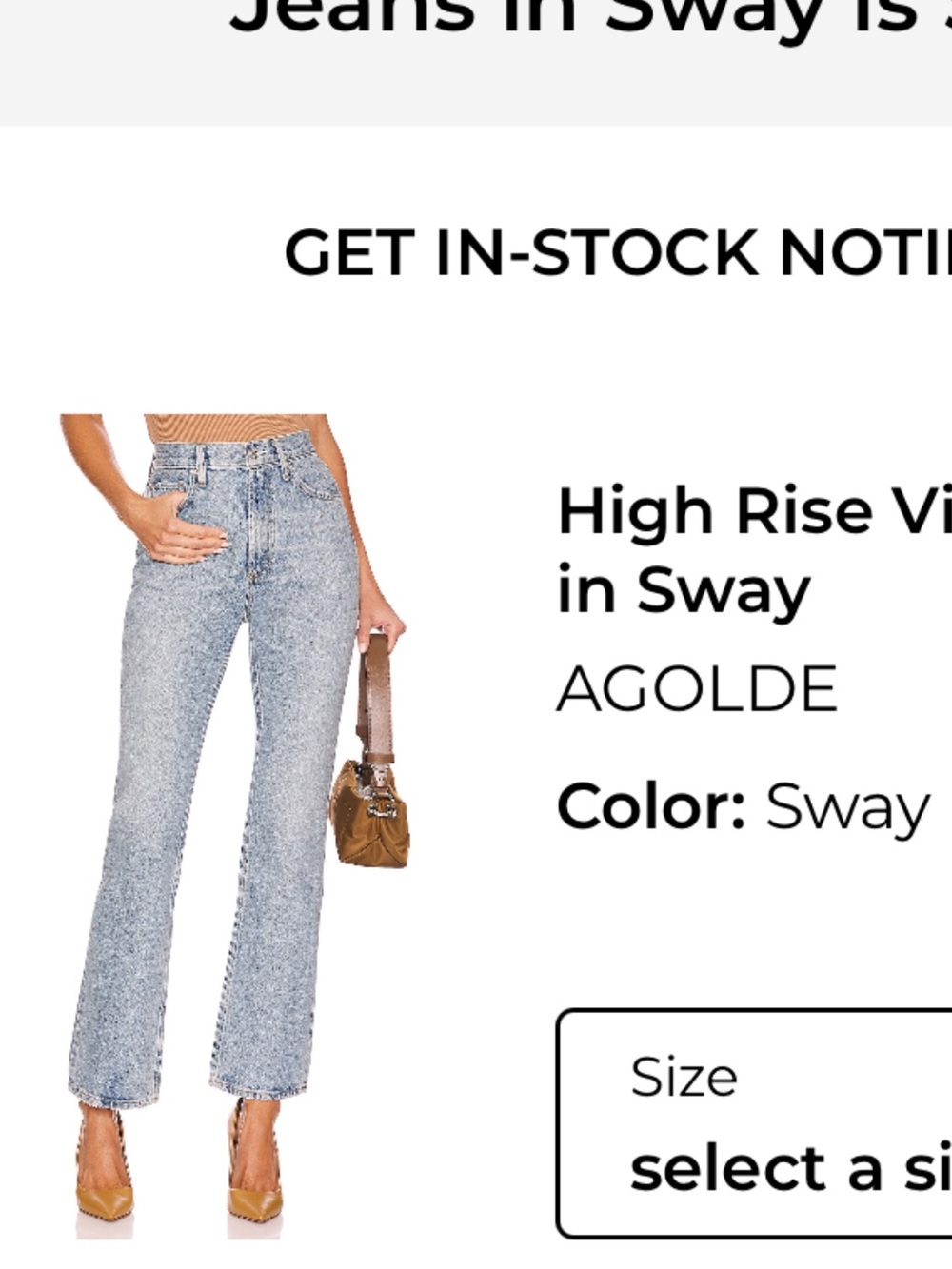 Agolde High-Rise Jeans in Light Acid Blue